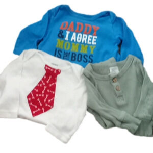 3 Long-sleeved Bodysuits 6mos.